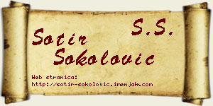 Sotir Sokolović vizit kartica